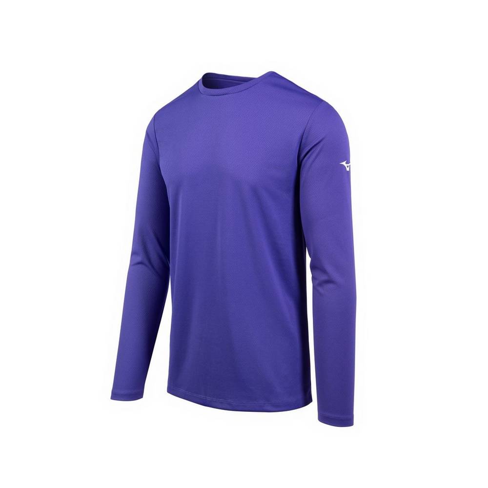 Maglietta Mizuno Long Sleeve Uomo - Viola - 68419-NWOU